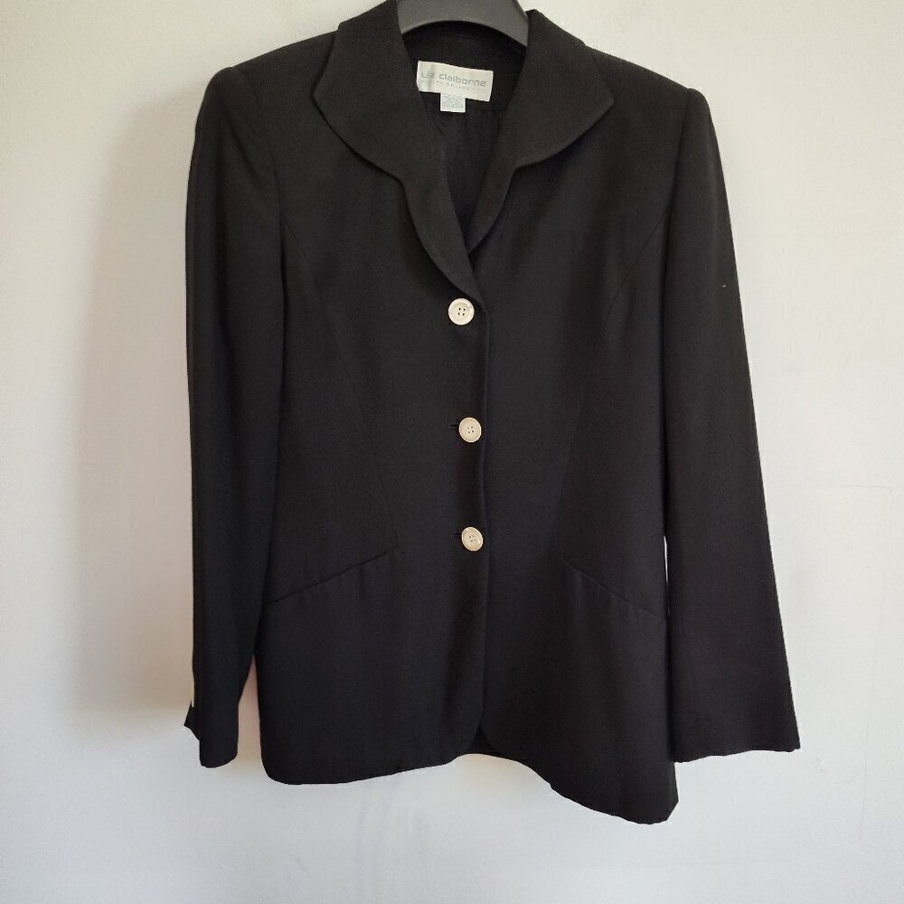 Ladies SZ 4P Vintage Liz Claiborne Collection Black Jacket